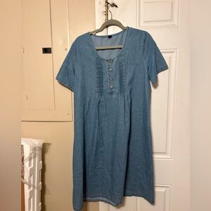 SHEIN Light Blue Denim Dress